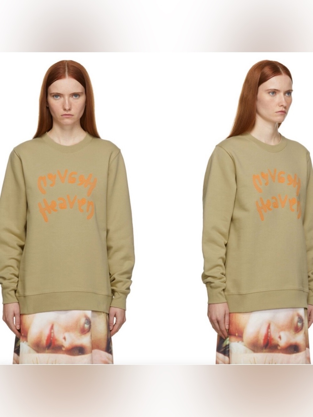 Heaven by Marc Jacobs Khaki Reverse Pullover Crewneck Sweatshirt Unisex L